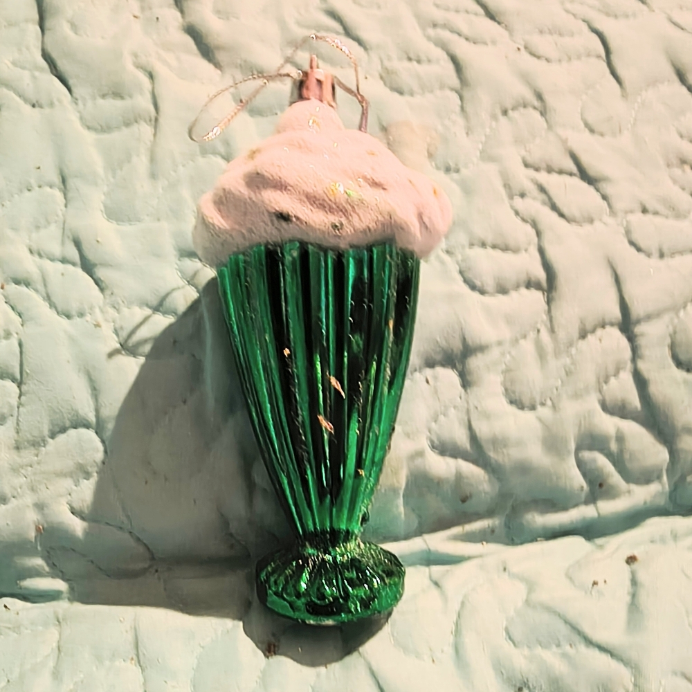 Green and White Holiday Ornament